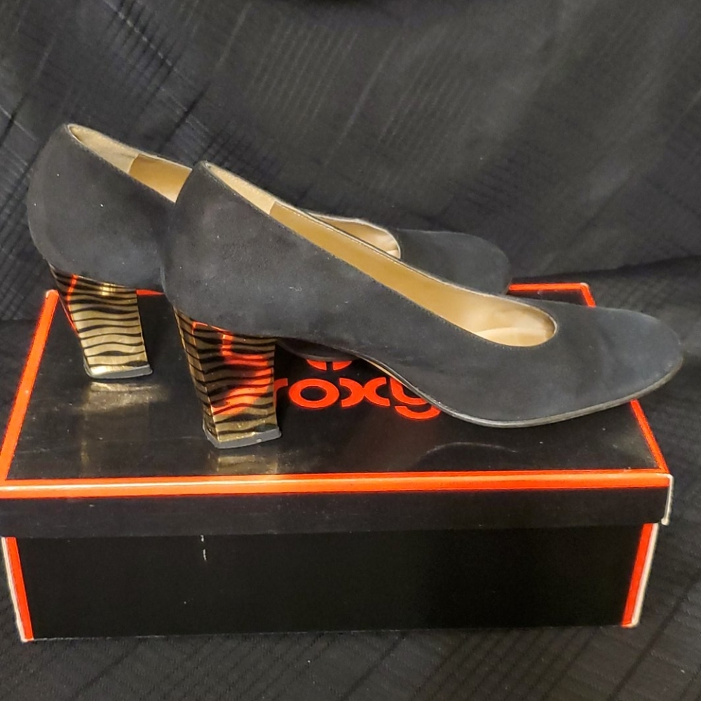 Proxy Black/Suede with Black & Gold Heel